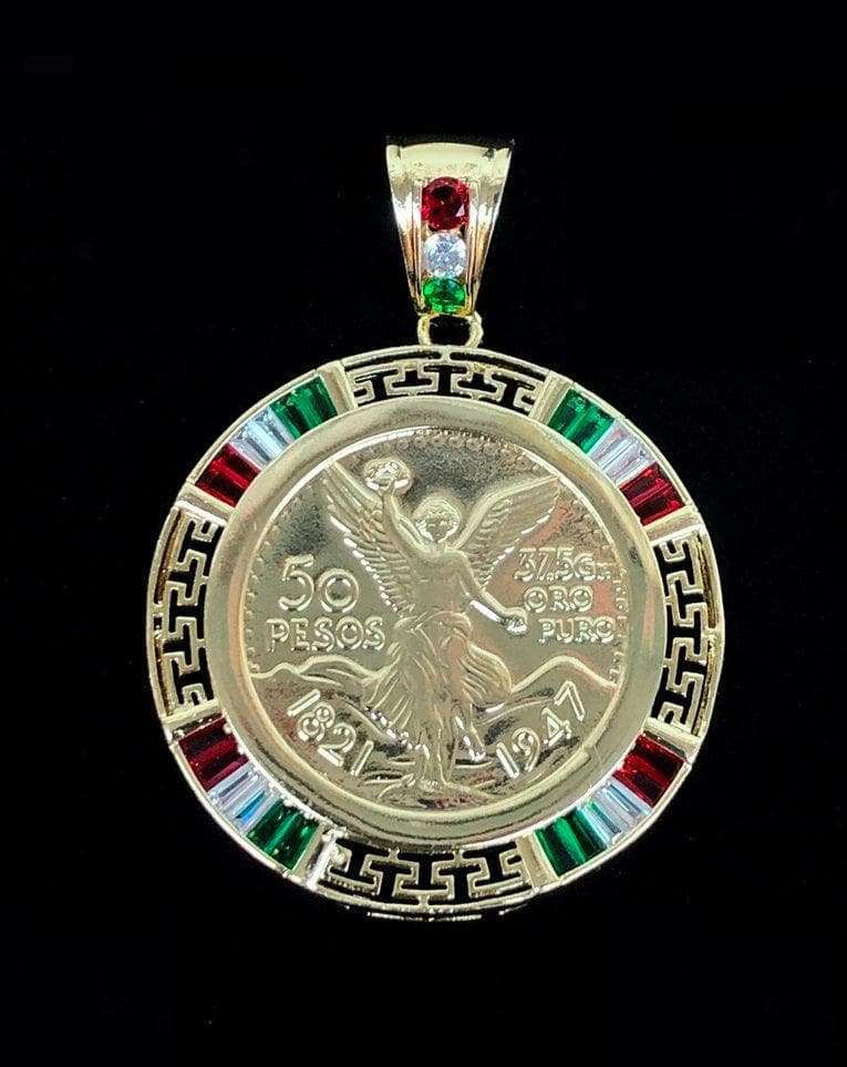 18K Gold Filled Roman Pattern 50 Pesos Centanario- kuania oro laminado