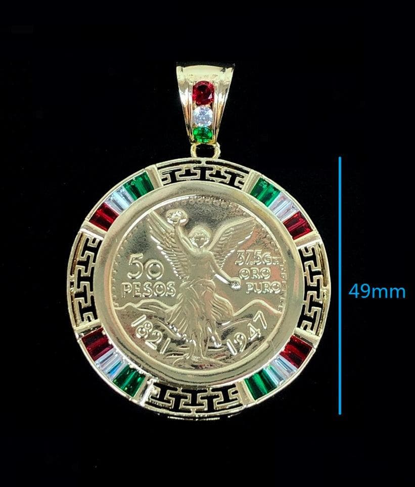 18K Gold Filled Roman Pattern 50 Pesos Centanario- kuania oro laminado
