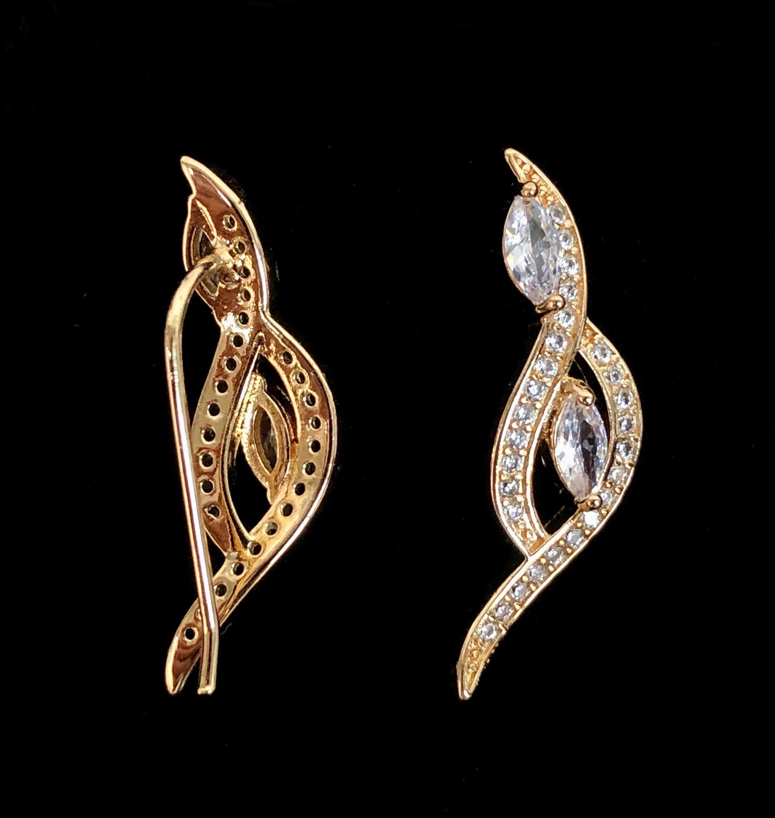 OLE 0010 -18K Gold Filled Oro Laminado EARRINGS, NEW - KUANIA