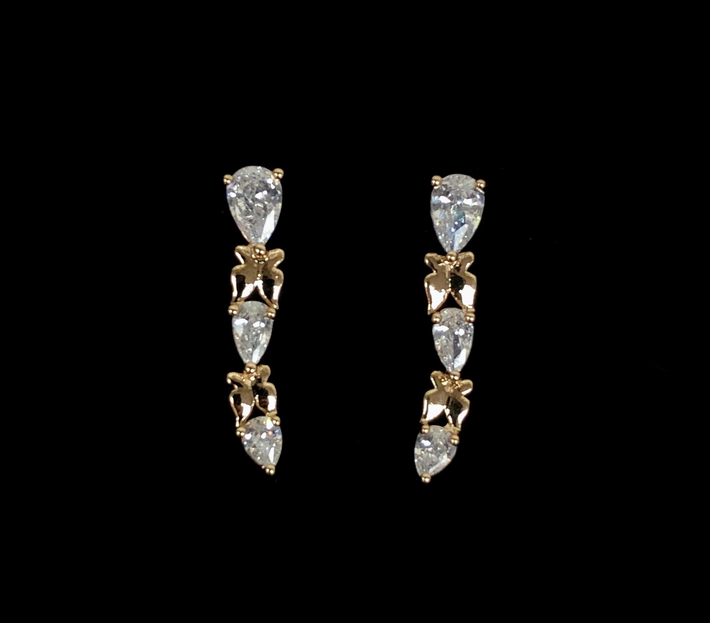 OLE 0014 -18K Gold Filled Oro Laminado EARRINGS, NEW - KUANIA