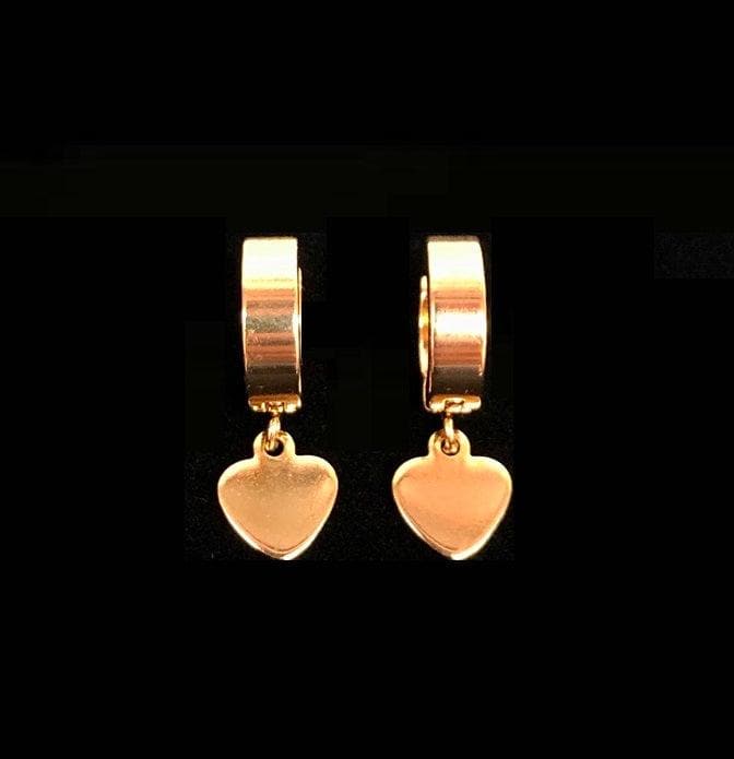 OLE 0073 -18K Gold Filled Oro Laminado DANGLE EARRINGS, EARRINGS, NEW, STAINLESS STEEL - KUANIA
