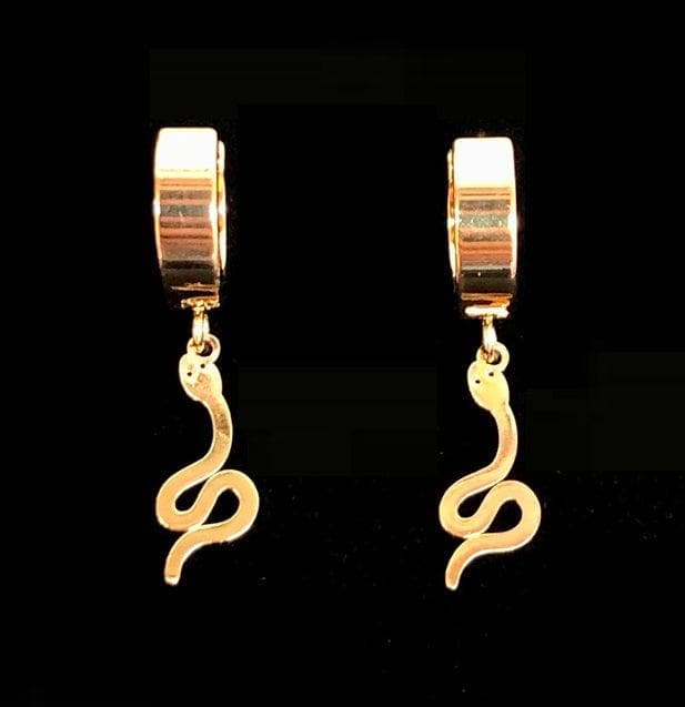OLE 0079 -18K Gold Filled Oro Laminado DANGLE EARRINGS, EARRINGS, NEW, STAINLESS STEEL - KUANIA