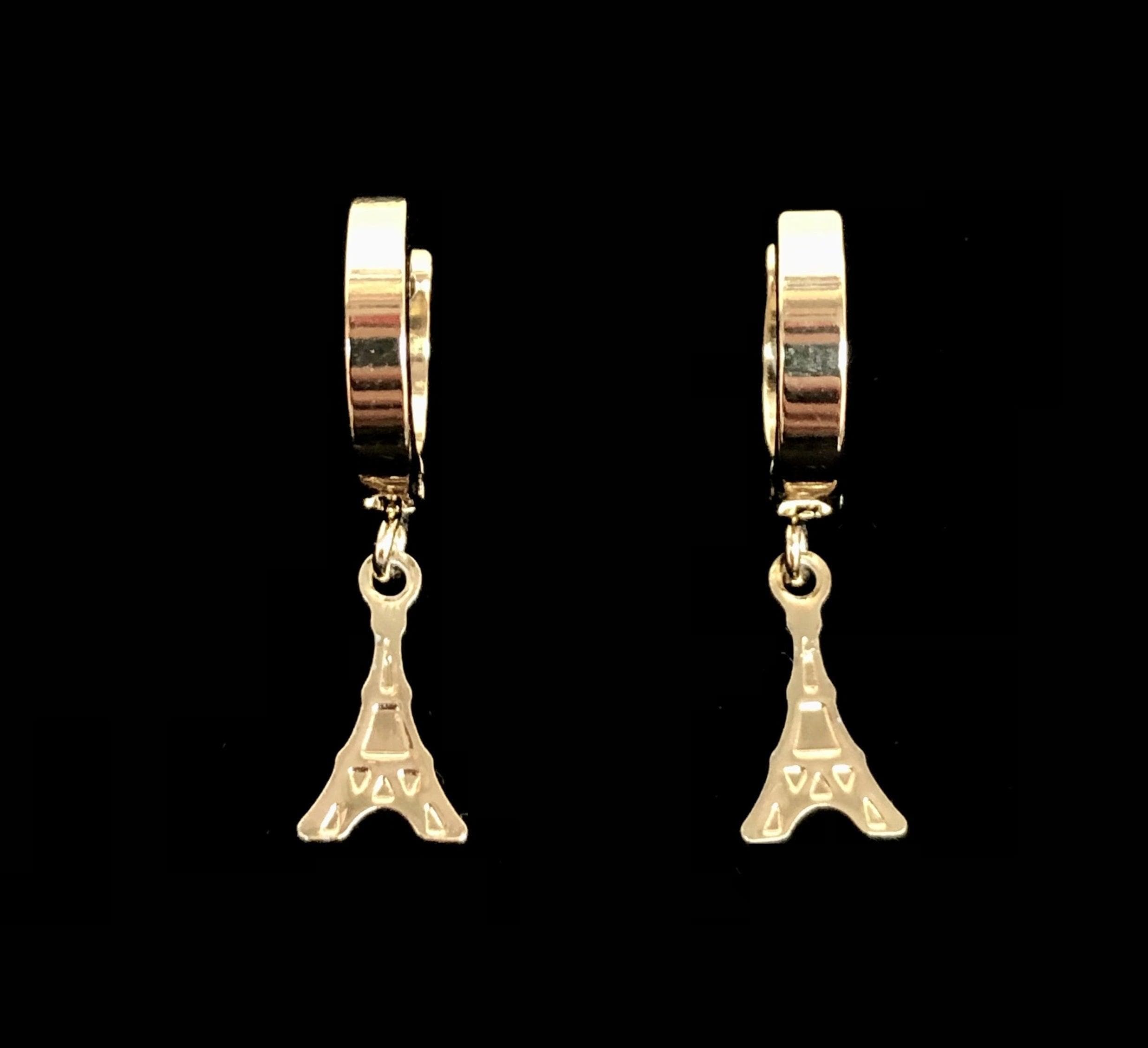OLE 0095 -18K Gold Filled Oro Laminado DANGLE EARRINGS, EARRINGS, NEW, STAINLESS STEEL - KUANIA