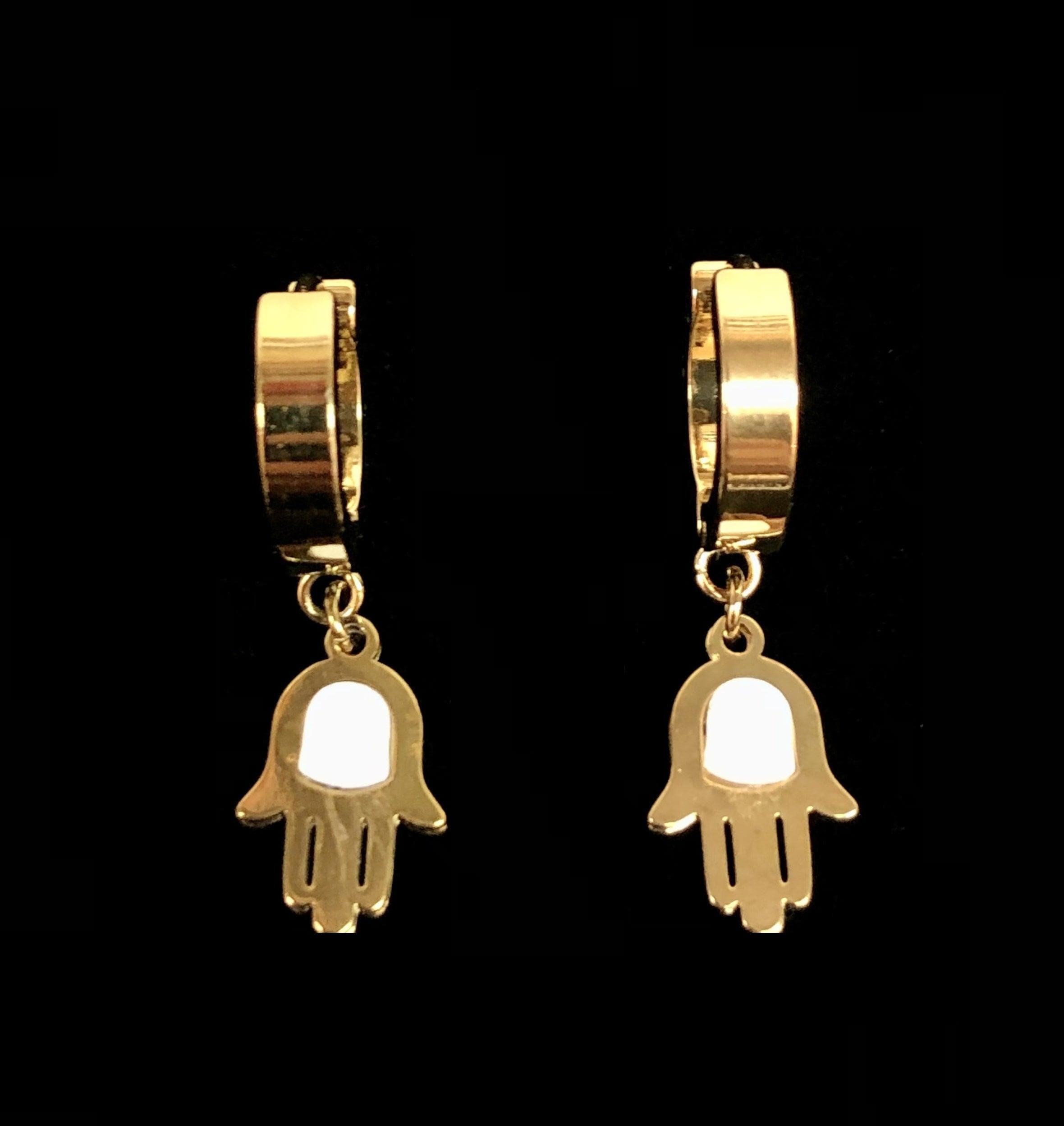 OLE 0101 -18K Gold Filled Oro Laminado DANGLE EARRINGS, EARRINGS, NEW, STAINLESS STEEL - KUANIA