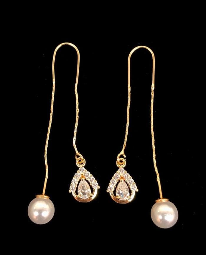 OLE 0112 -18K Gold Filled Oro Laminado DANGLE EARRINGS, EARRINGS, NEW - KUANIA