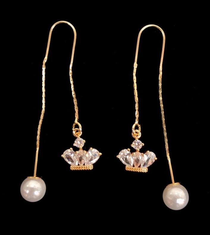 OLE 0114 -18K Gold Filled Oro Laminado DANGLE EARRINGS, EARRINGS, NEW - KUANIA