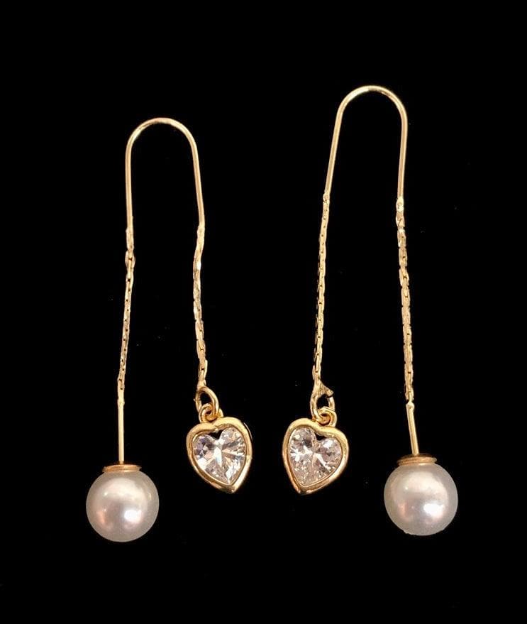 OLE 0116 -18K Gold Filled Oro Laminado DANGLE EARRINGS, EARRINGS, NEW - KUANIA