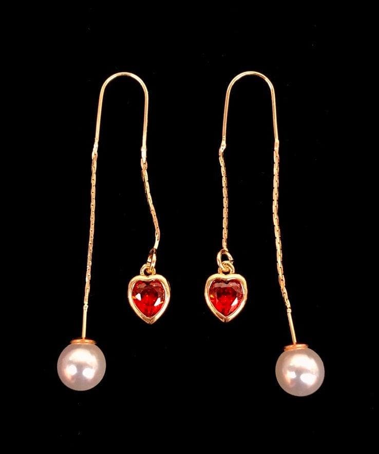 OLE 0116 -18K Gold Filled Oro Laminado DANGLE EARRINGS, EARRINGS, NEW - KUANIA