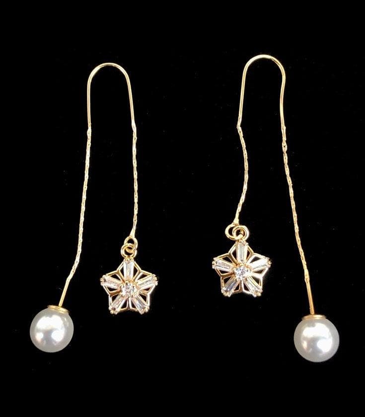 OLE 0120 -18K Gold Filled Oro Laminado DANGLE EARRINGS, EARRINGS, NEW - KUANIA