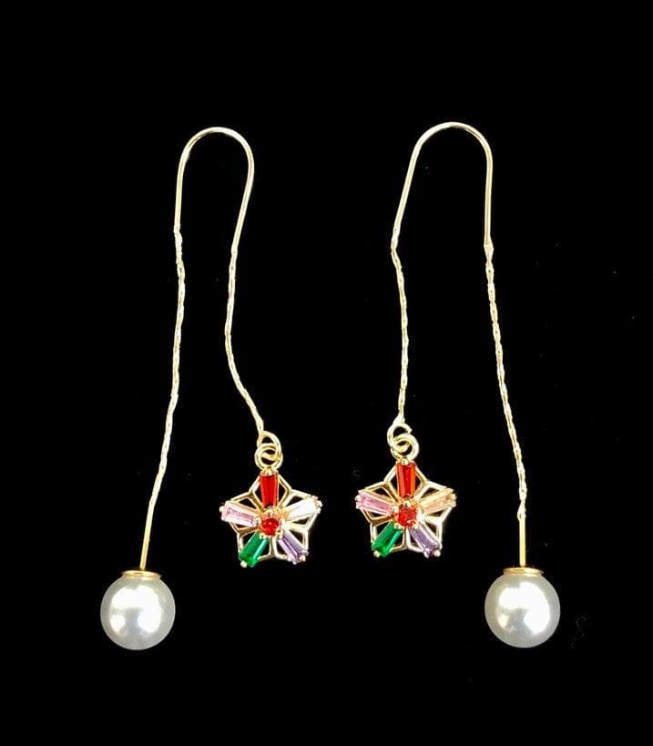 OLE 0120 -18K Gold Filled Oro Laminado DANGLE EARRINGS, EARRINGS, NEW - KUANIA