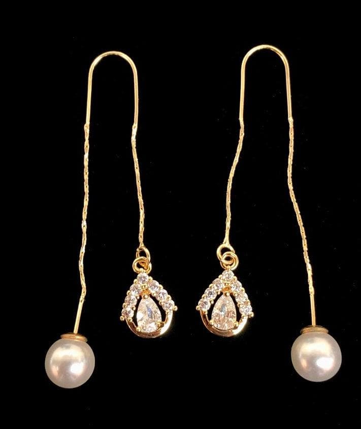 OLE 0121 -18K Gold Filled Oro Laminado DANGLE EARRINGS, EARRINGS, NEW - KUANIA