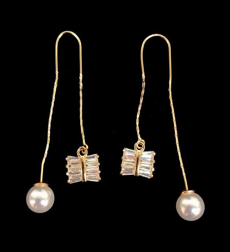 OLE 0123 -18K Gold Filled Oro Laminado DANGLE EARRINGS, EARRINGS, NEW - KUANIA