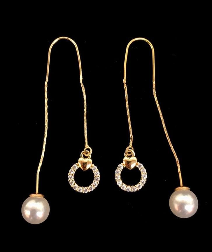 OLE 0124 -18K Gold Filled Oro Laminado DANGLE EARRINGS, EARRINGS, NEW - KUANIA