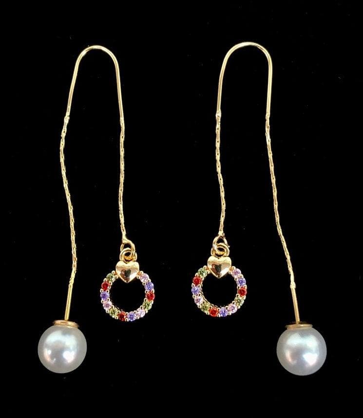 OLE 0124 -18K Gold Filled Oro Laminado DANGLE EARRINGS, EARRINGS, NEW - KUANIA