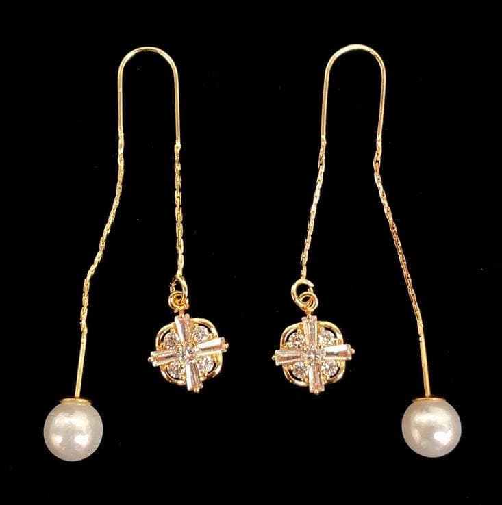 OLE 0127 -18K Gold Filled Oro Laminado DANGLE EARRINGS, EARRINGS, NEW - KUANIA