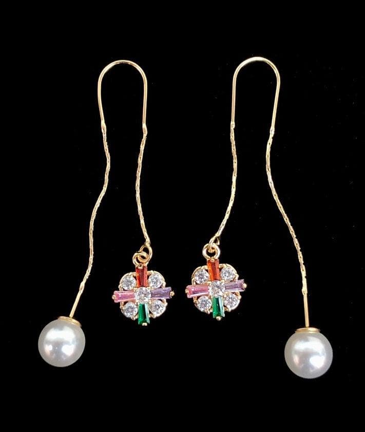 OLE 0127 -18K Gold Filled Oro Laminado DANGLE EARRINGS, EARRINGS, NEW - KUANIA