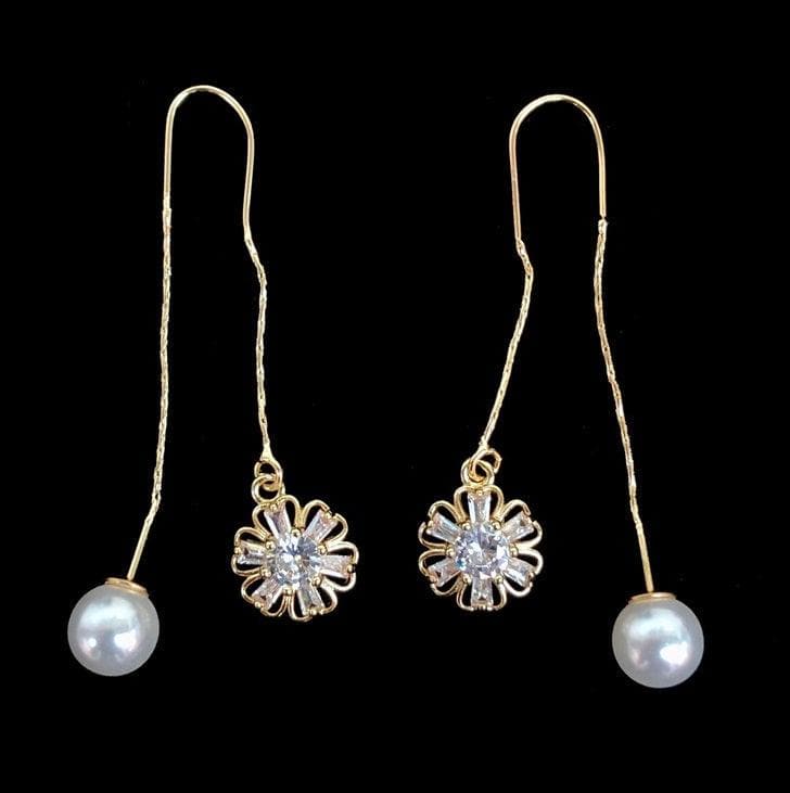 OLE 0127 -18K Gold Filled Oro Laminado DANGLE EARRINGS, EARRINGS, NEW - KUANIA