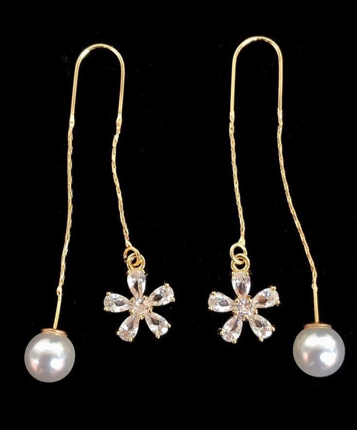 OLE 0129 -18K Gold Filled Oro Laminado DANGLE EARRINGS, EARRINGS, NEW - KUANIA