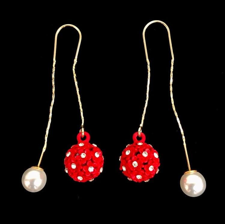 OLE 0131 -18K Gold Filled Oro Laminado DANGLE EARRINGS, EARRINGS, NEW - KUANIA