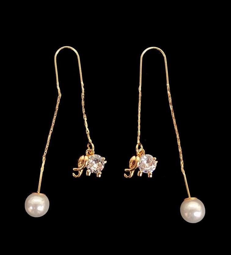 OLE 0134 -18K Gold Filled Oro Laminado DANGLE EARRINGS, EARRINGS, NEW - KUANIA