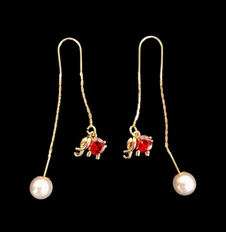 OLE 0134 -18K Gold Filled Oro Laminado DANGLE EARRINGS, EARRINGS, NEW - KUANIA
