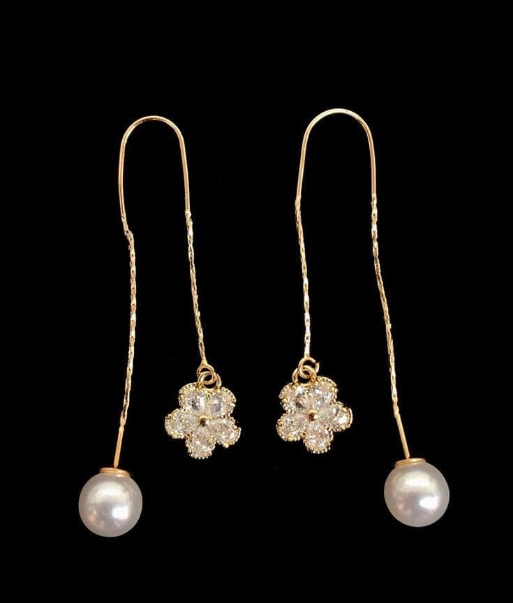 OLE 0135 -18K Gold Filled Oro Laminado DANGLE EARRINGS, EARRINGS, NEW - KUANIA