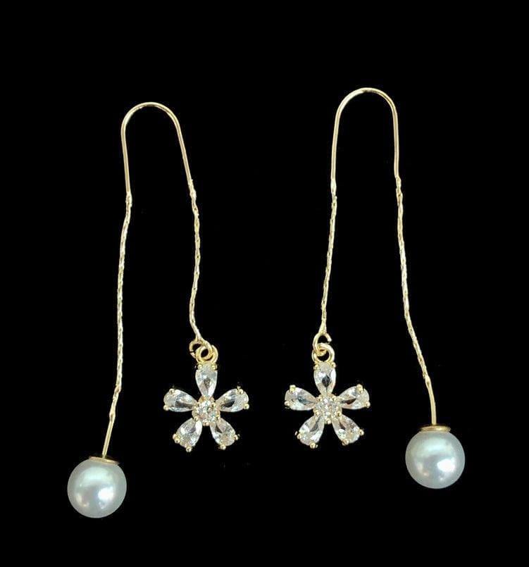 OLE 0136 -18K Gold Filled Oro Laminado DANGLE EARRINGS, EARRINGS, NEW - KUANIA