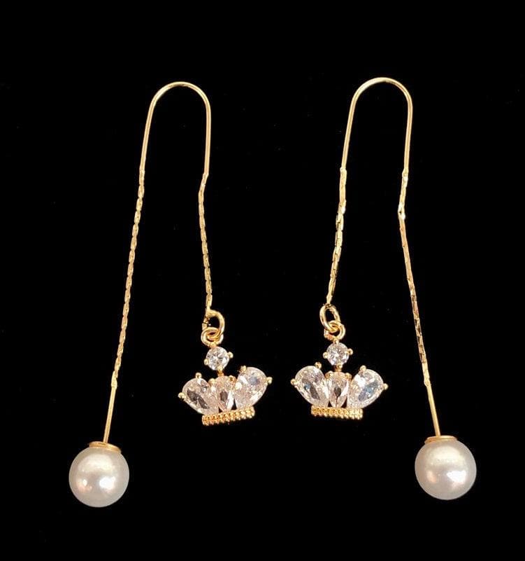 OLE 0137 -18K Gold Filled Oro Laminado DANGLE EARRINGS, EARRINGS, NEW - KUANIA