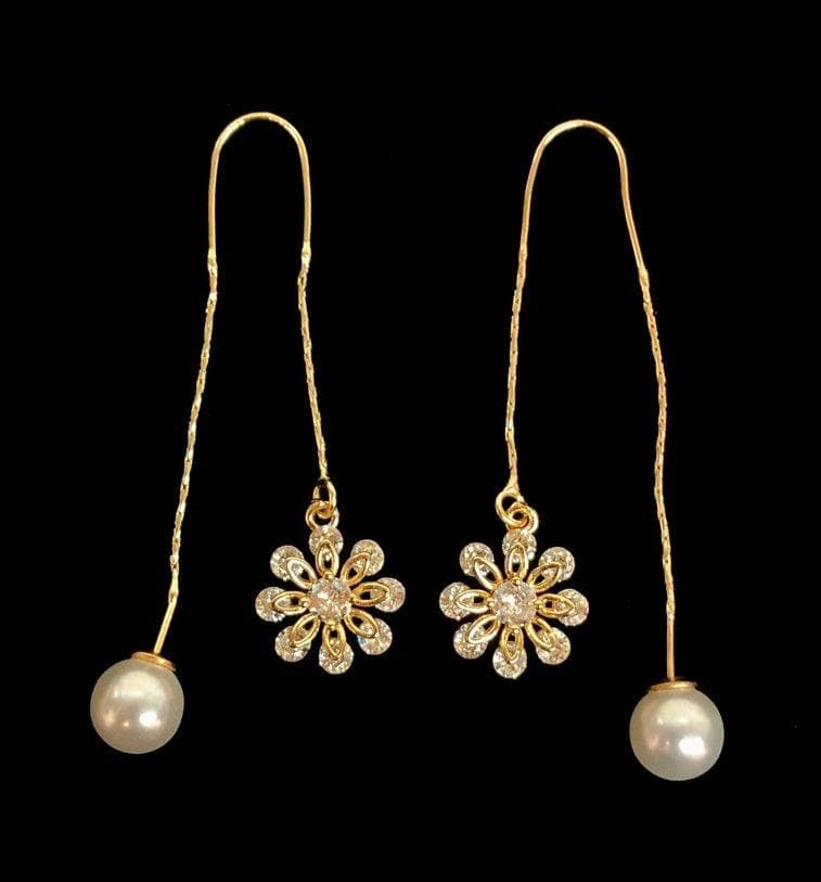 OLE 0139 -18K Gold Filled Oro Laminado DANGLE EARRINGS, EARRINGS, NEW - KUANIA