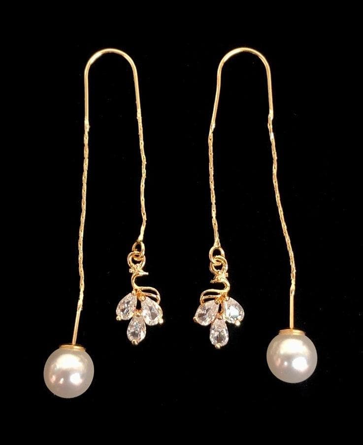 OLE 0140 -18K Gold Filled Oro Laminado DANGLE EARRINGS, EARRINGS, NEW - KUANIA