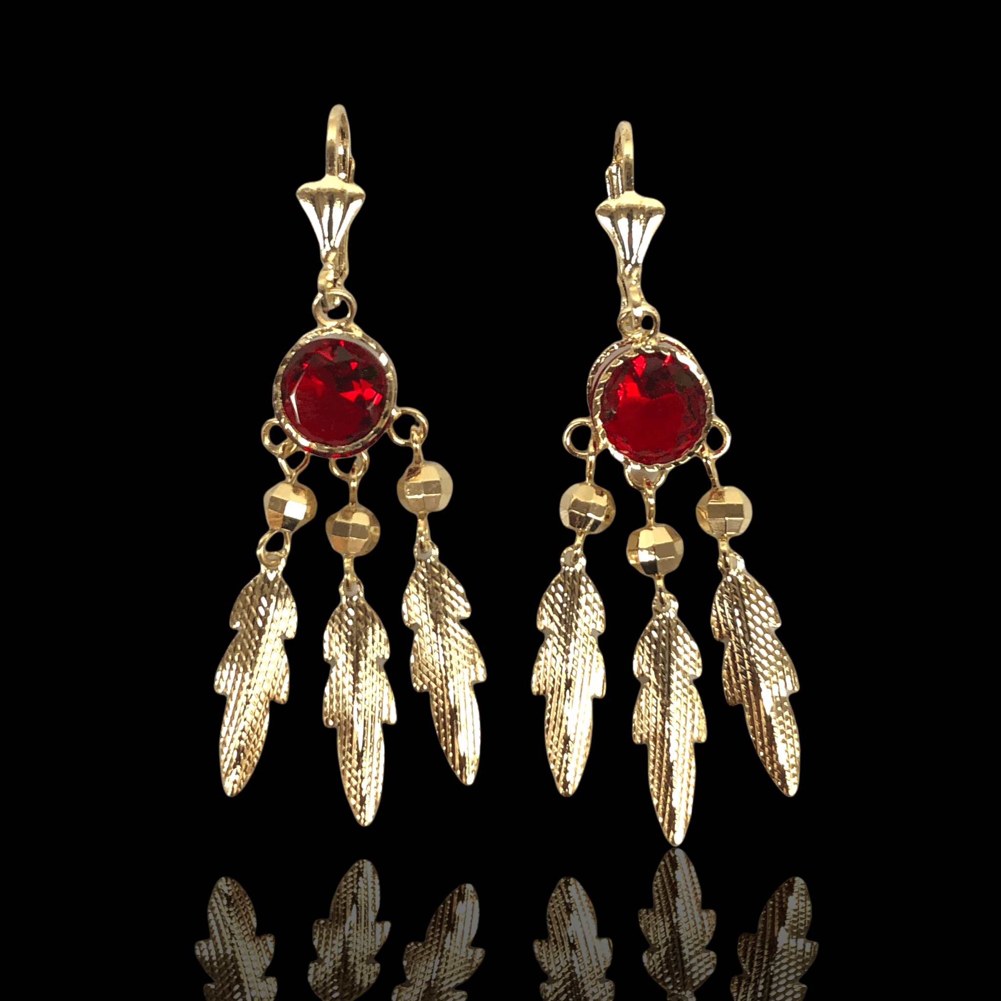 OLE 0156 -18K Gold Filled Oro Laminado EARRINGS, NEW - KUANIA