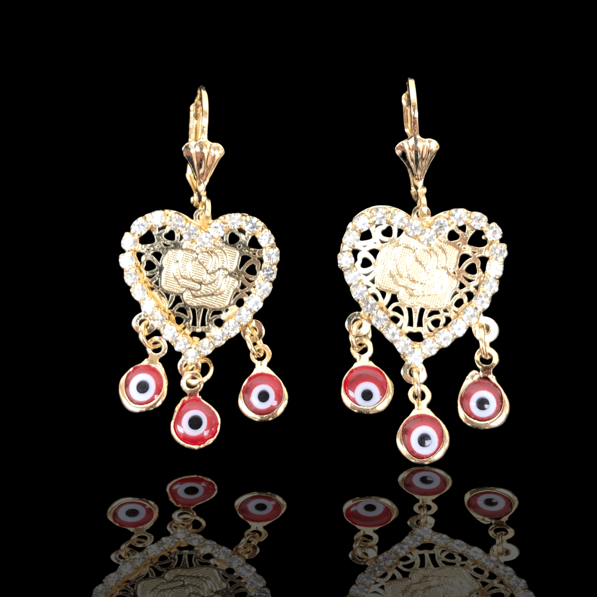 OLE 0159 -18K Gold Filled Oro Laminado EARRINGS, NEW - KUANIA