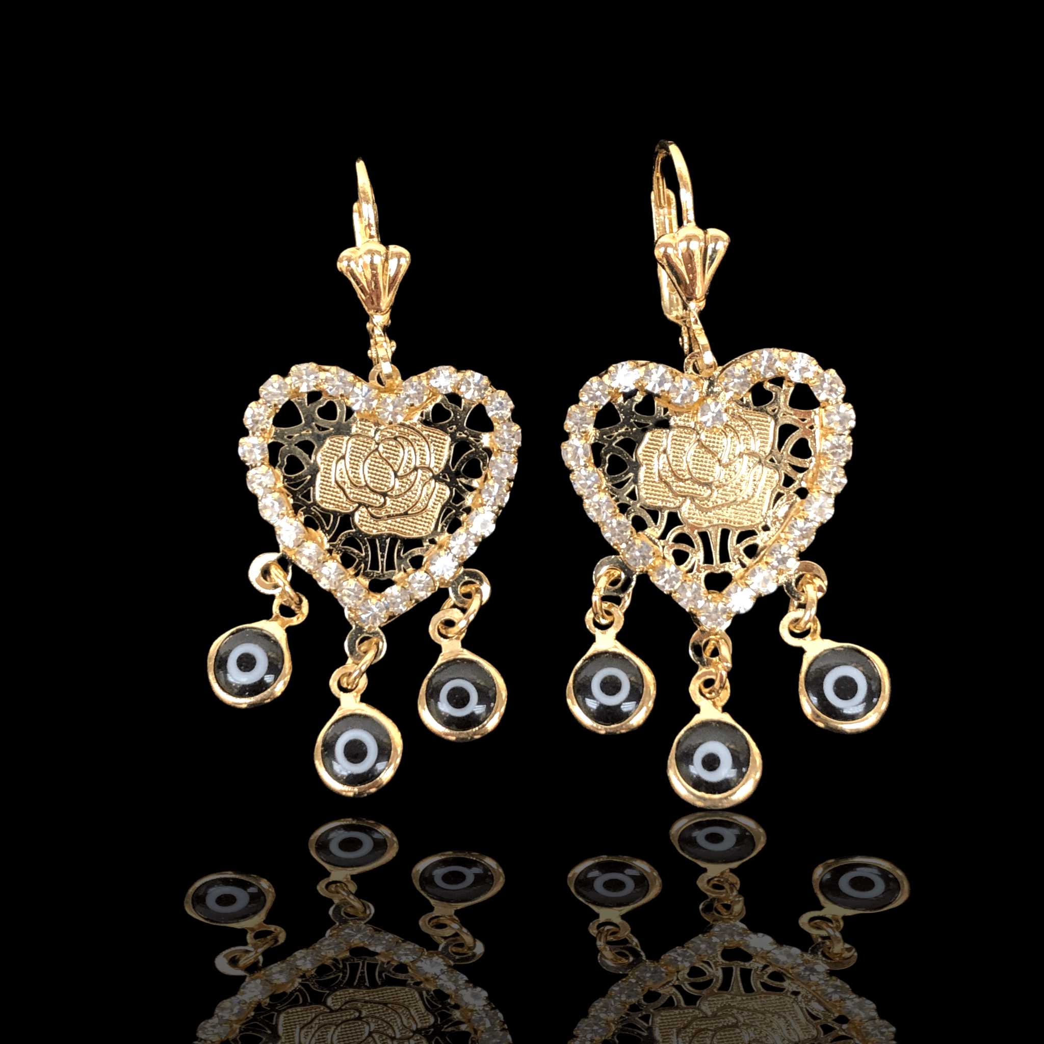 OLE 0159 -18K Gold Filled Oro Laminado EARRINGS, NEW - KUANIA