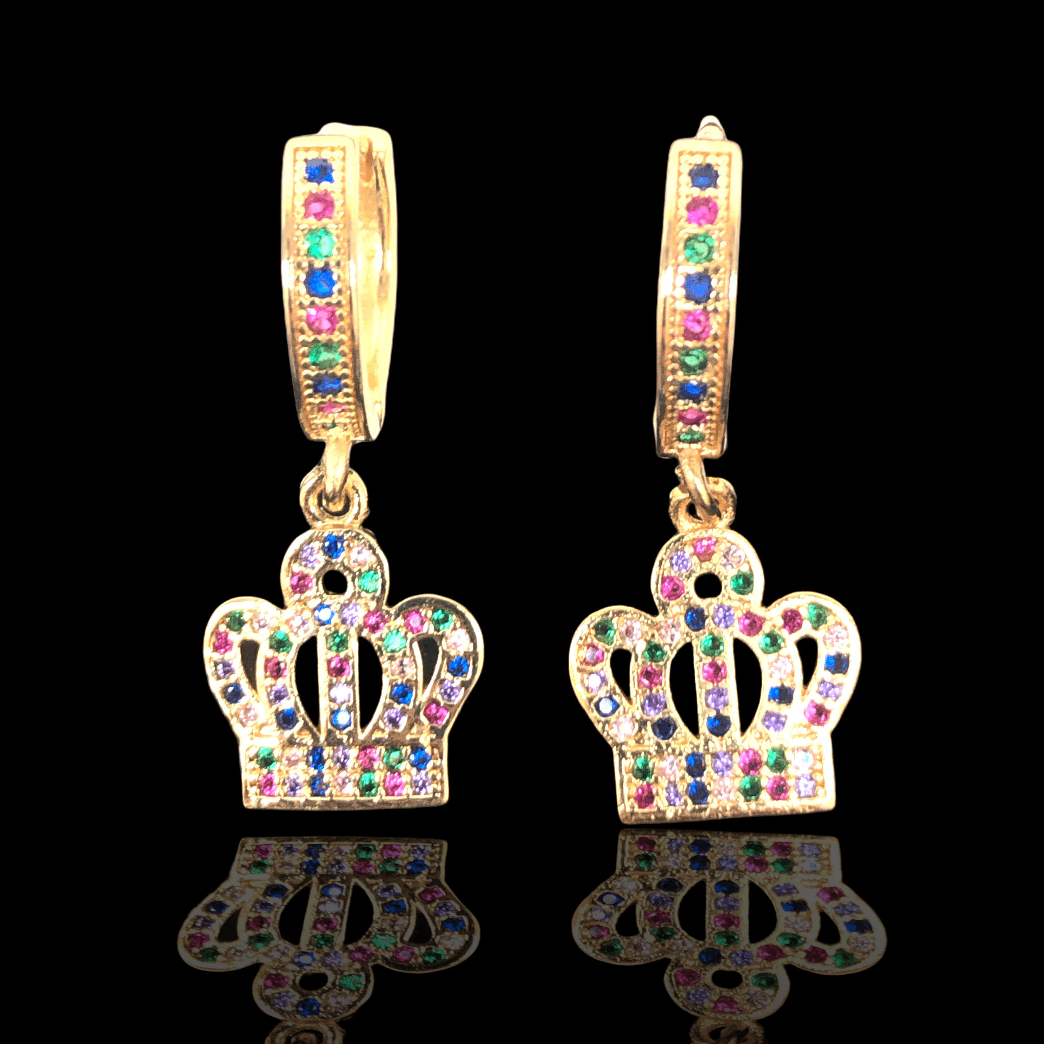 OLE 0163 -18K Gold Filled Oro Laminado EARRINGS, NEW - KUANIA