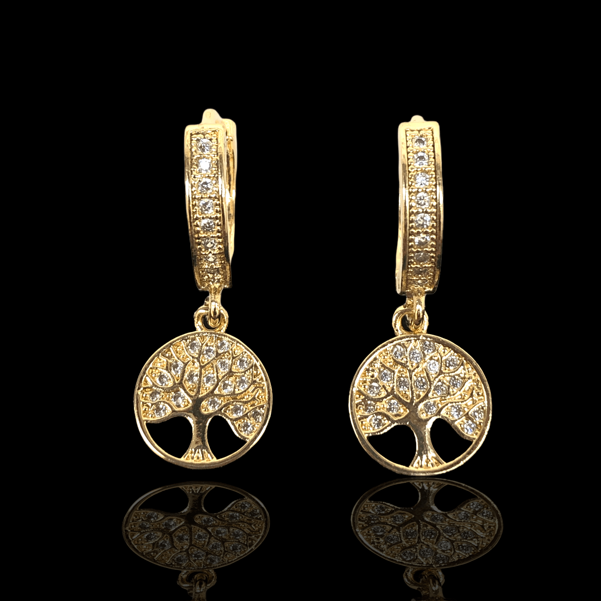 OLE 0164 -18K Gold Filled Oro Laminado EARRINGS, NEW - KUANIA