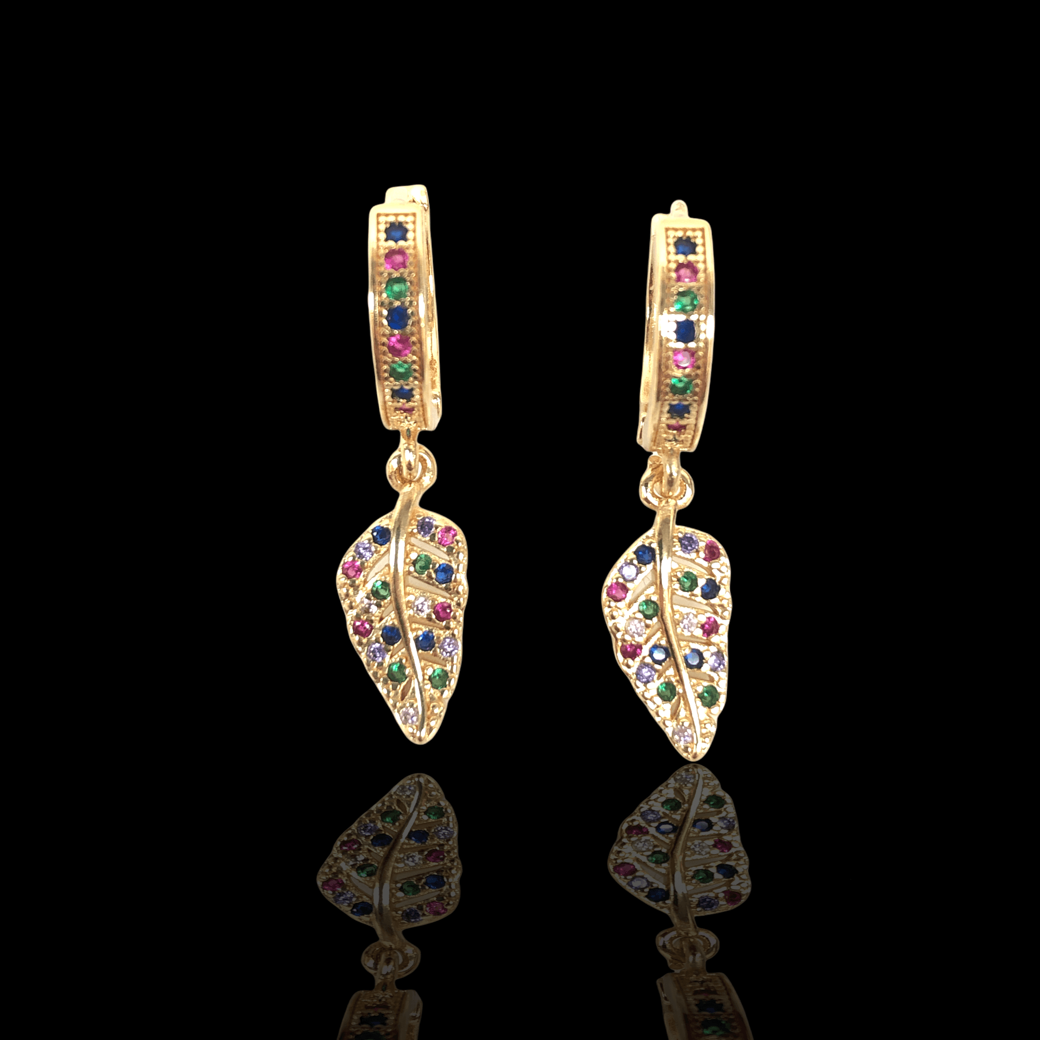 OLE 0165 -18K Gold Filled Oro Laminado EARRINGS, NEW - KUANIA