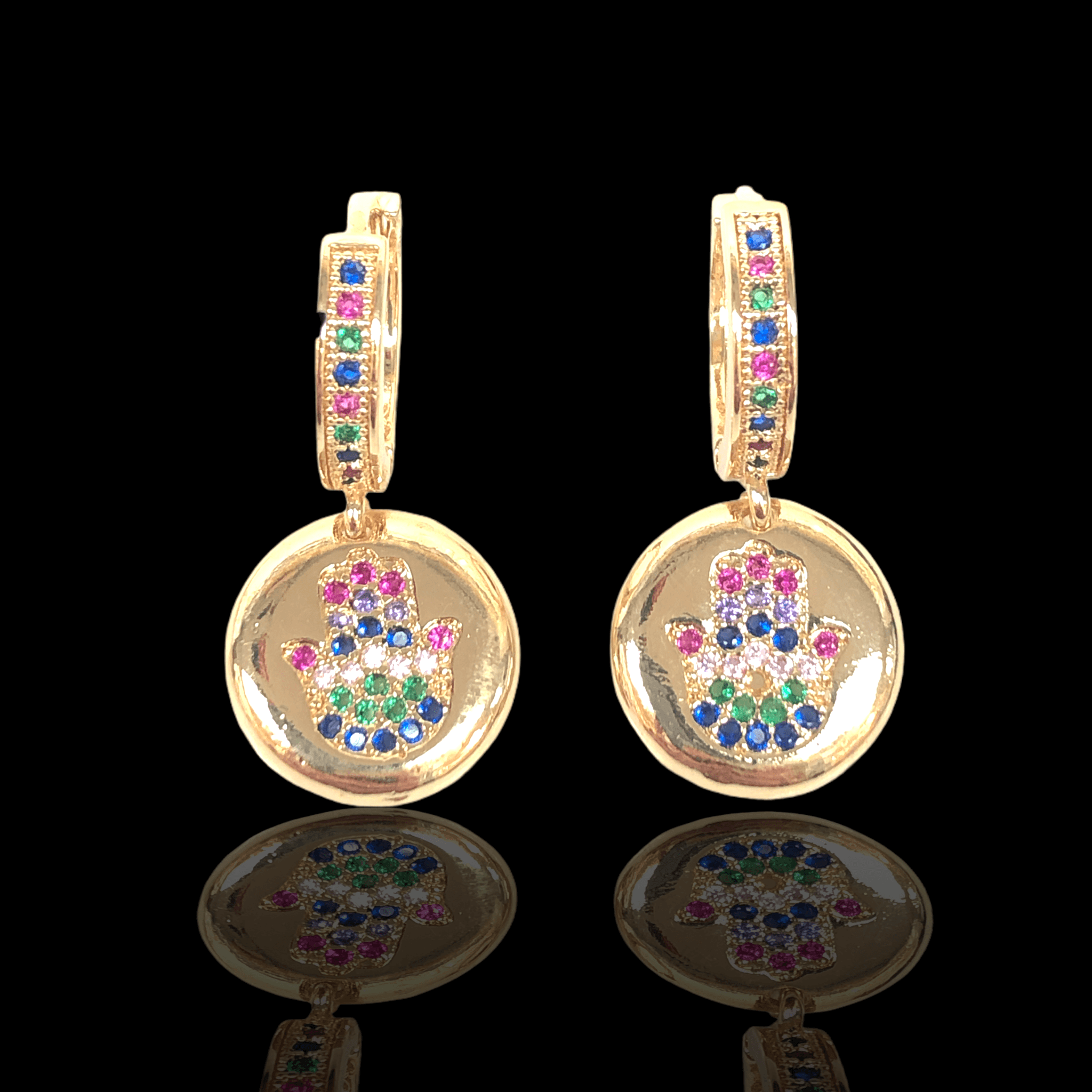 OLE 0167 -18K Gold Filled Oro Laminado EARRINGS, NEW - KUANIA