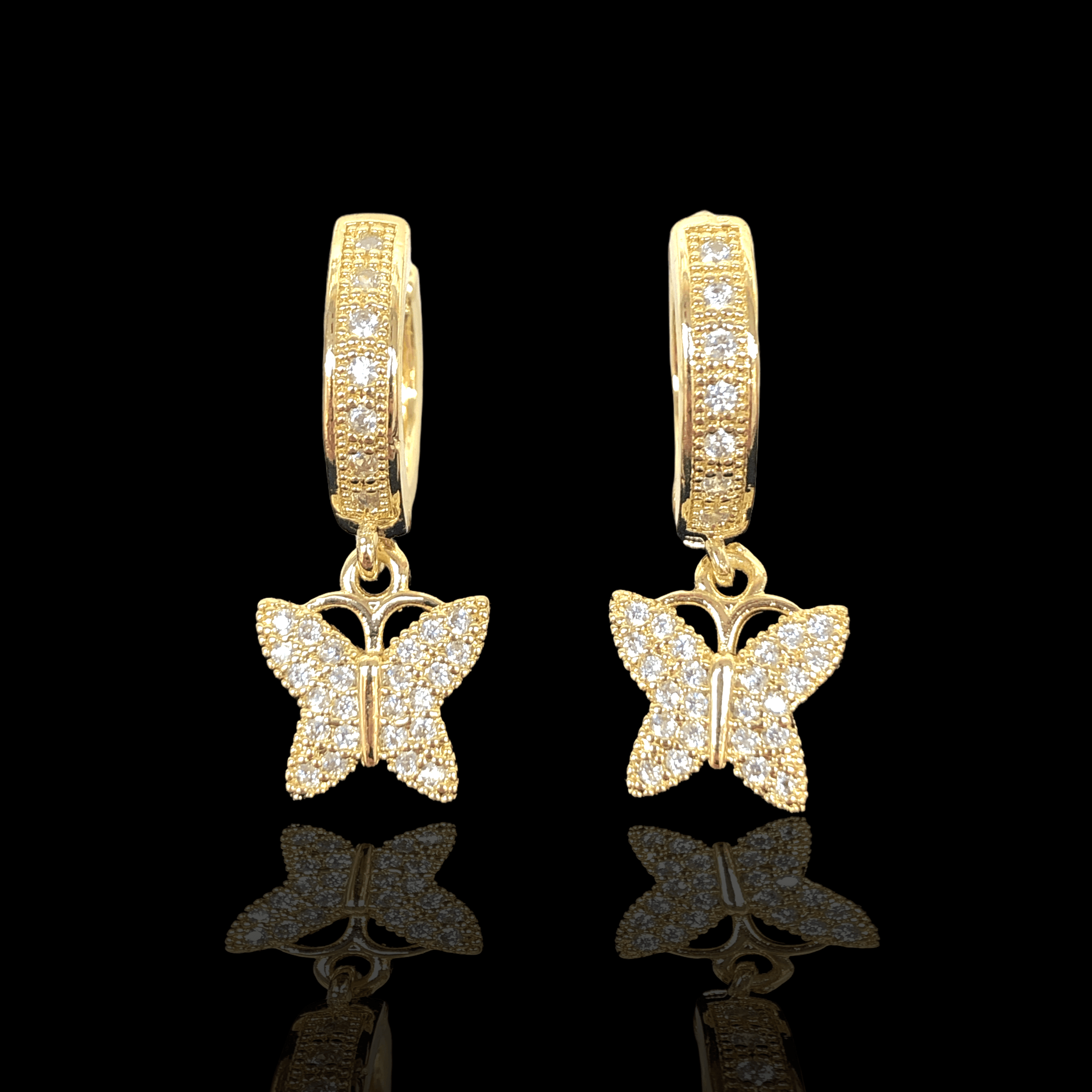 OLE 0169 -18K Gold Filled Oro Laminado EARRINGS, NEW - KUANIA
