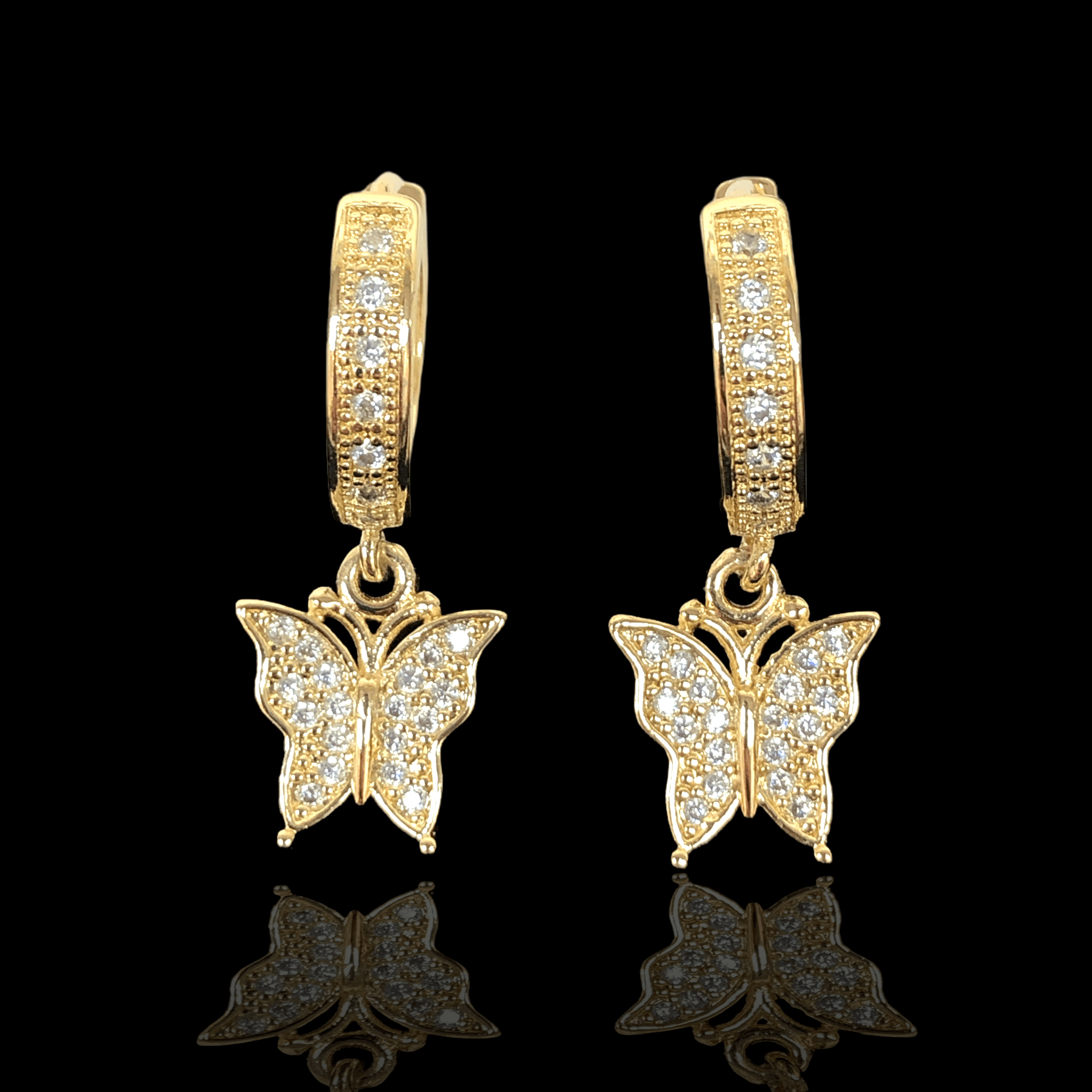 OLE 0173 -18K Gold Filled Oro Laminado EARRINGS, NEW - KUANIA