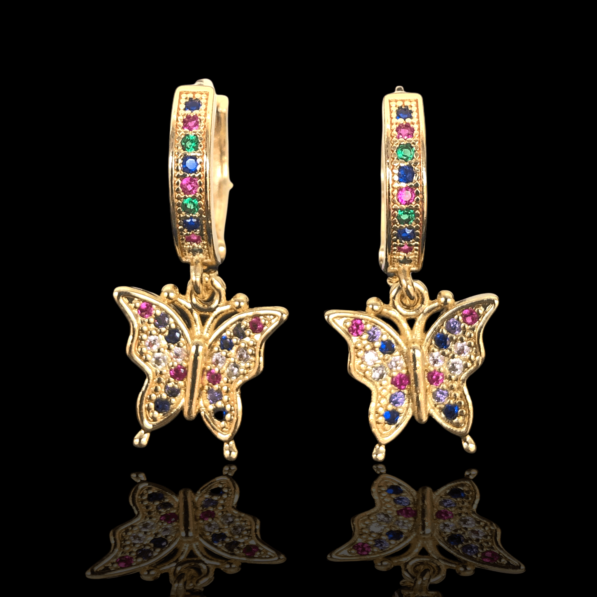 OLE 0173 -18K Gold Filled Oro Laminado EARRINGS, NEW - KUANIA