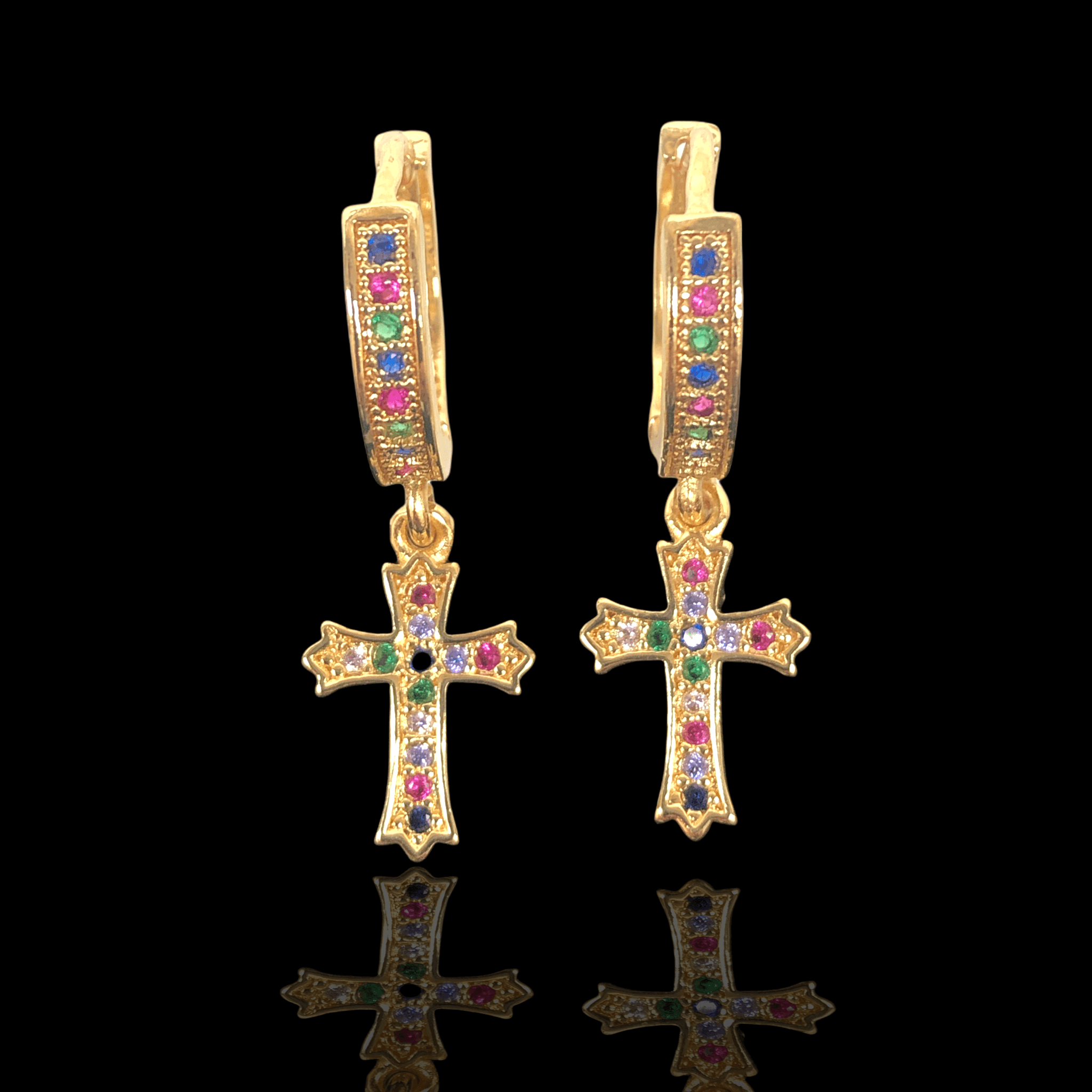 OLE 0176 -18K Gold Filled Oro Laminado EARRINGS, NEW - KUANIA