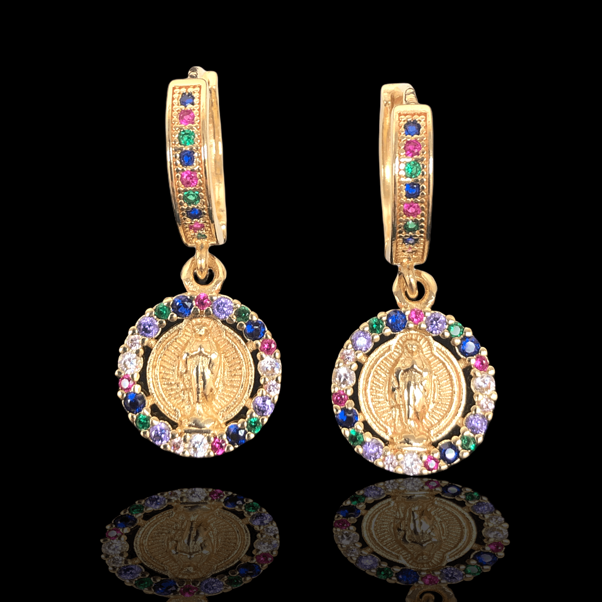 OLE 0180 -18K Gold Filled Oro Laminado EARRINGS, NEW - KUANIA