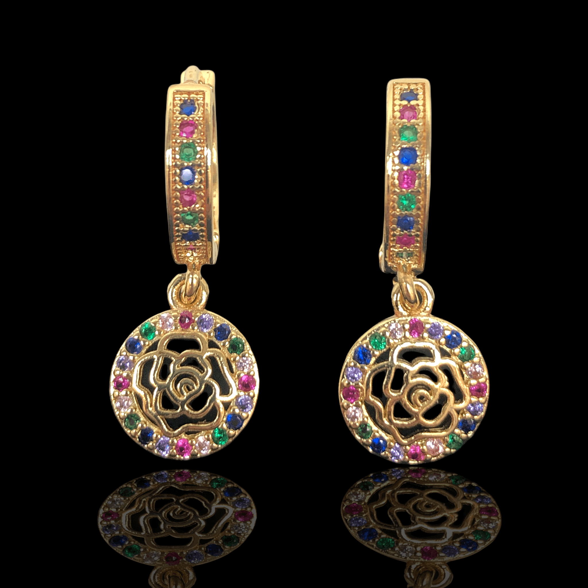 OLE 0181 -18K Gold Filled Oro Laminado EARRINGS, NEW - KUANIA