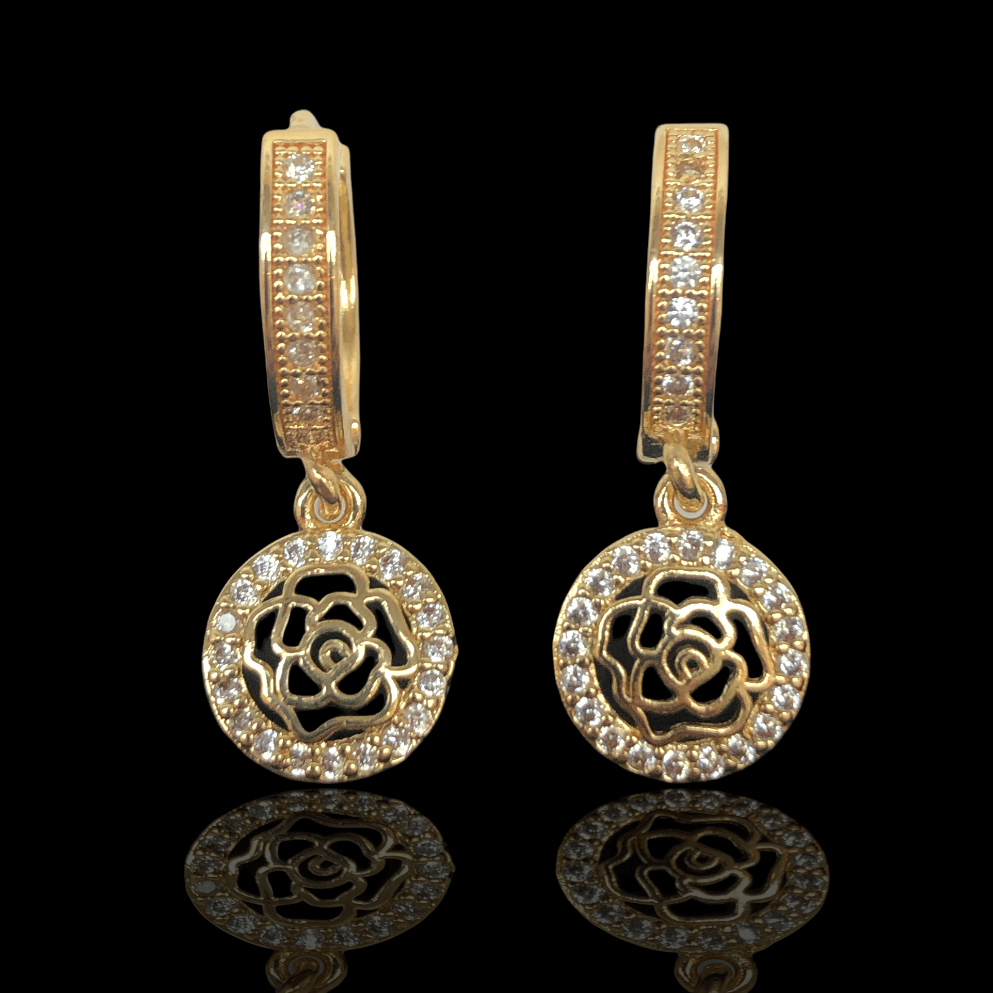 OLE 0181 -18K Gold Filled Oro Laminado EARRINGS, NEW - KUANIA