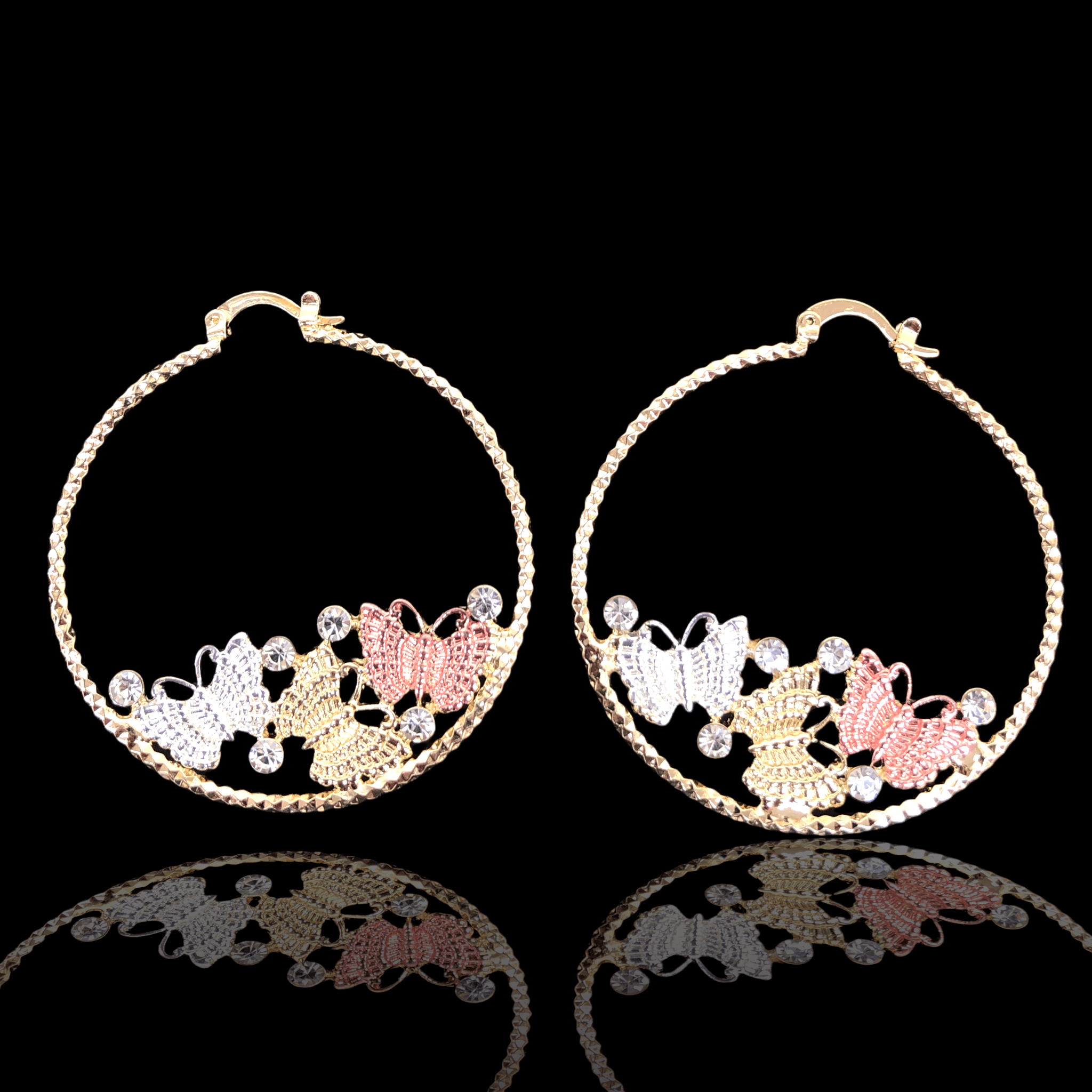 OLE 0186 -18K Gold Filled Oro Laminado EARRINGS, NEW - KUANIA