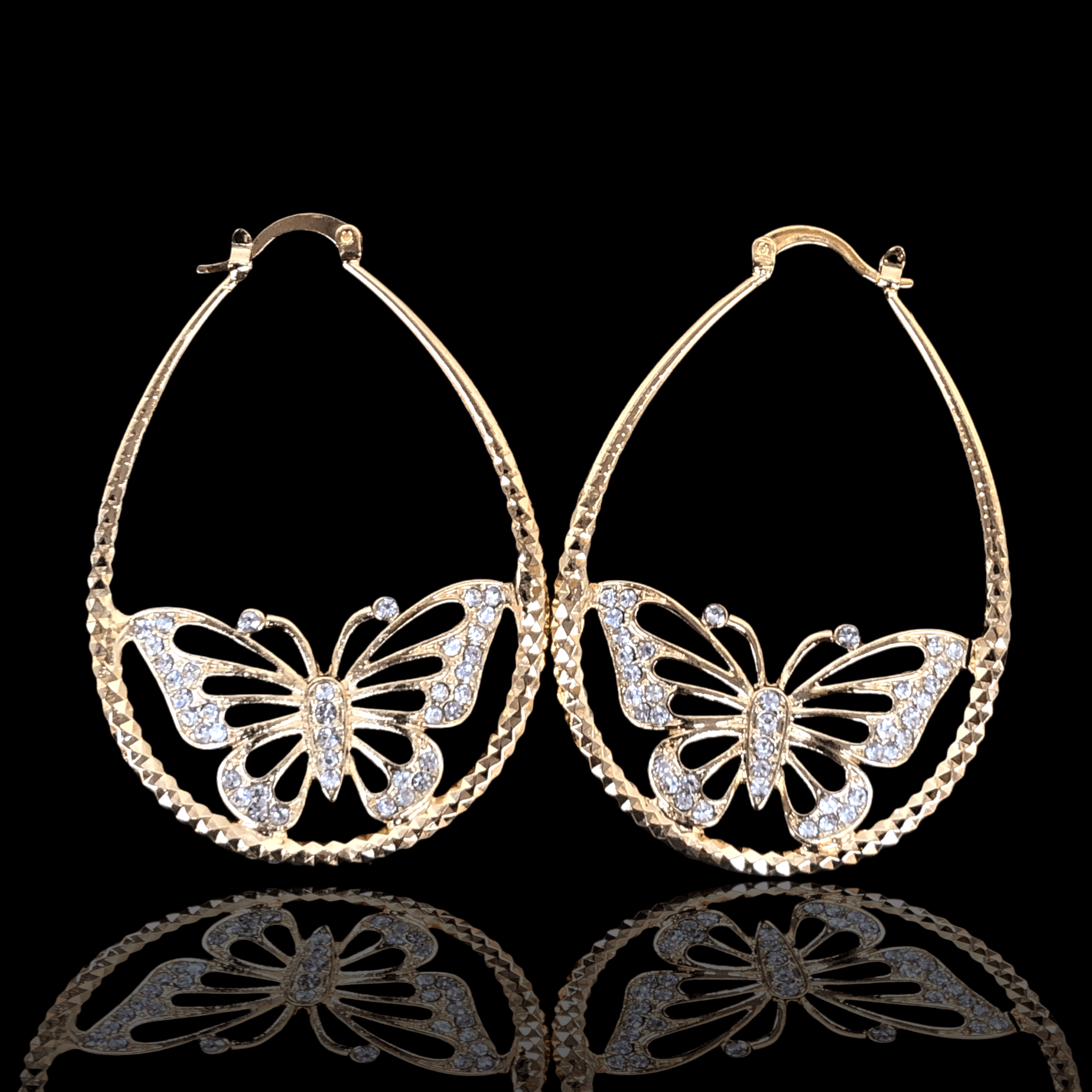 OLE 0192 -18K Gold Filled Oro Laminado EARRINGS, NEW - KUANIA