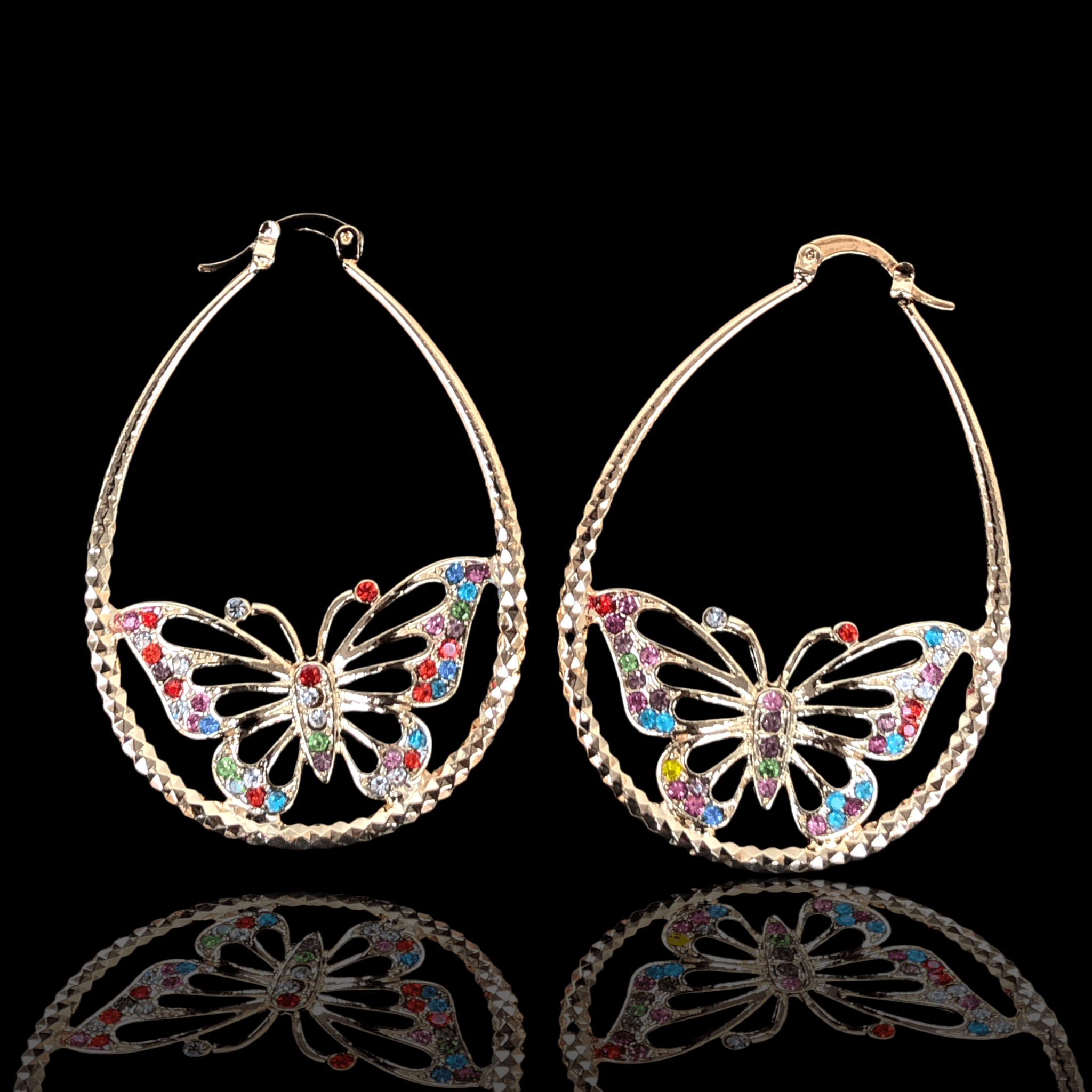 OLE 0192 -18K Gold Filled Oro Laminado EARRINGS, NEW - KUANIA