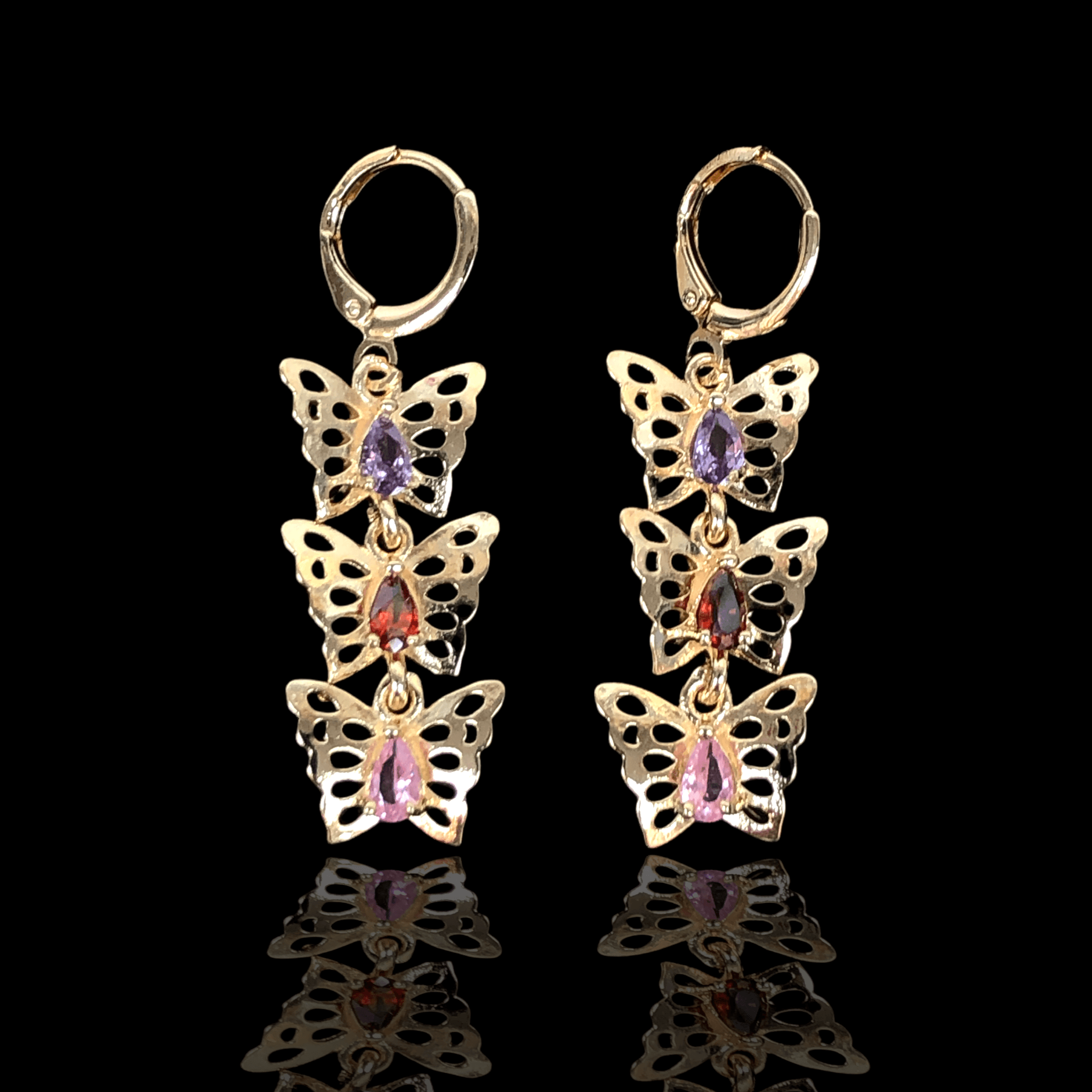 OLE 0193 -18K Gold Filled Oro Laminado EARRINGS, NEW - KUANIA