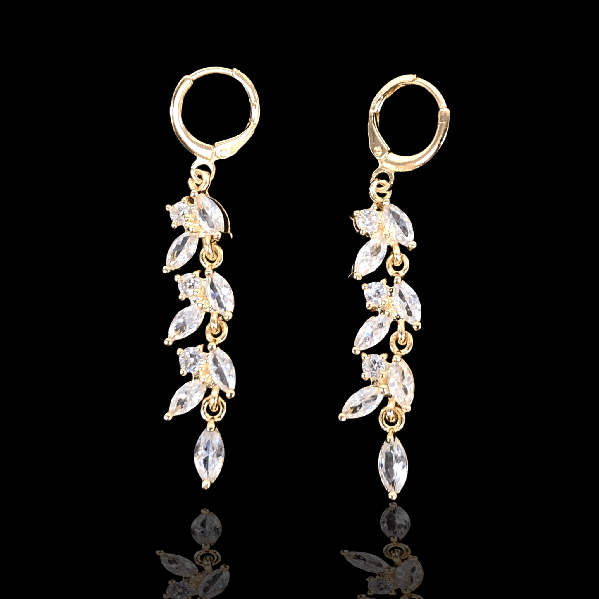 OLE 0195 -18K Gold Filled Oro Laminado EARRINGS, NEW - KUANIA