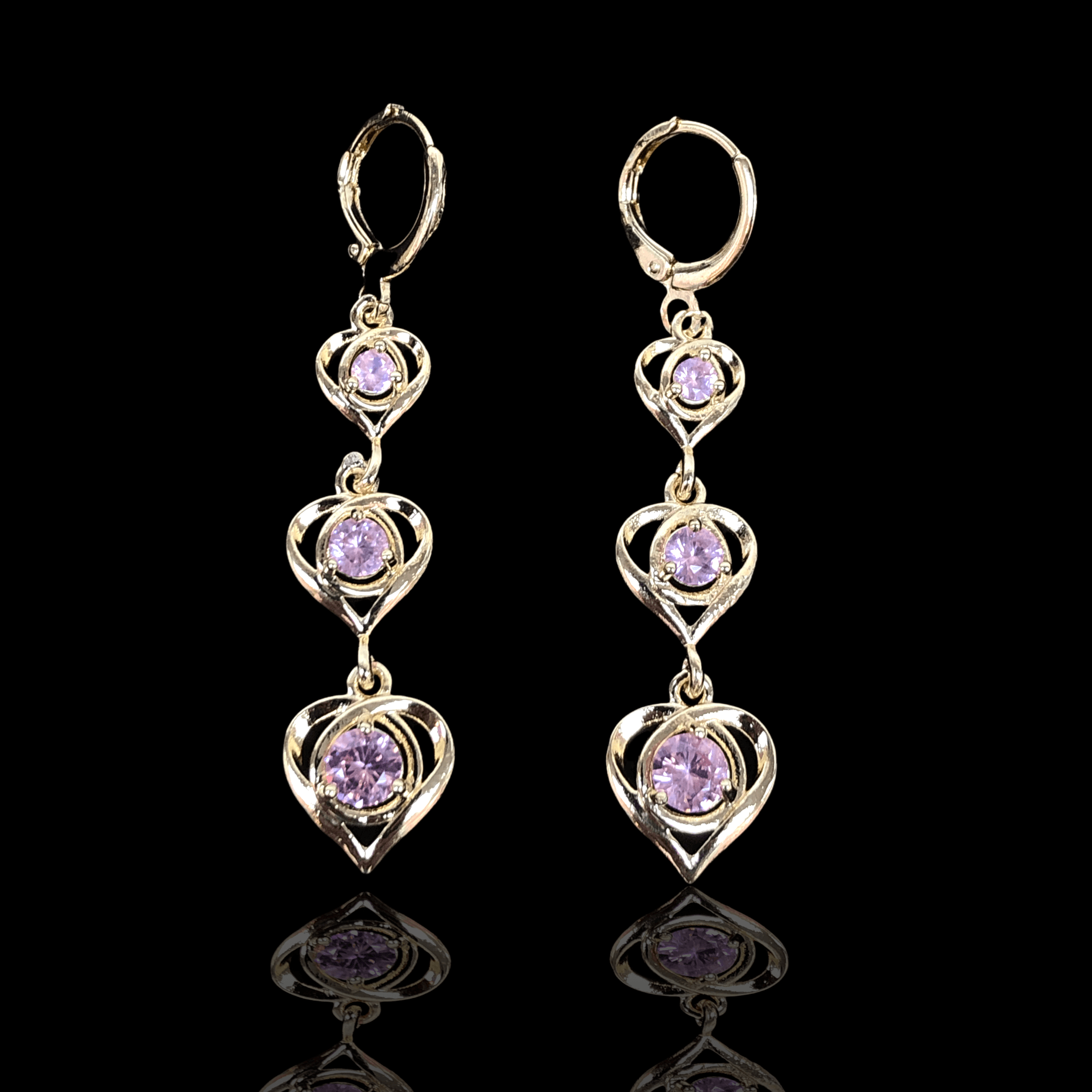 OLE 0197 -18K Gold Filled Oro Laminado EARRINGS, NEW - KUANIA